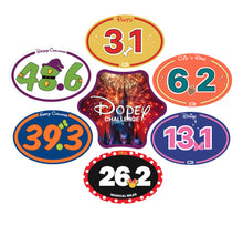 Load image into Gallery viewer, Disney-inspired Dopey Challenge Set Featuring Minie Marathon and Daisy Half Marathon
