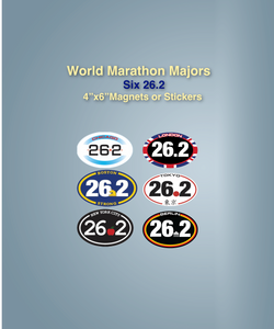 World Marathon Majors Six 4x6 26.2 Magnets Set